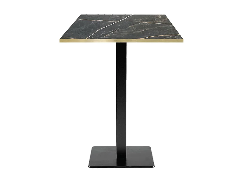 Mesa alta 60 x 60 cm - Milán modelo samas mármol con cantos de latón