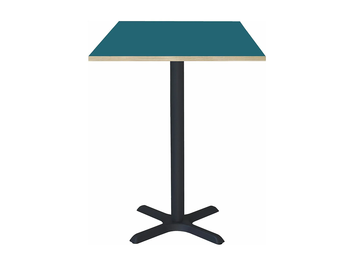 Mange-debout 60 x 60 cm - modèle Dina bleu chants bois