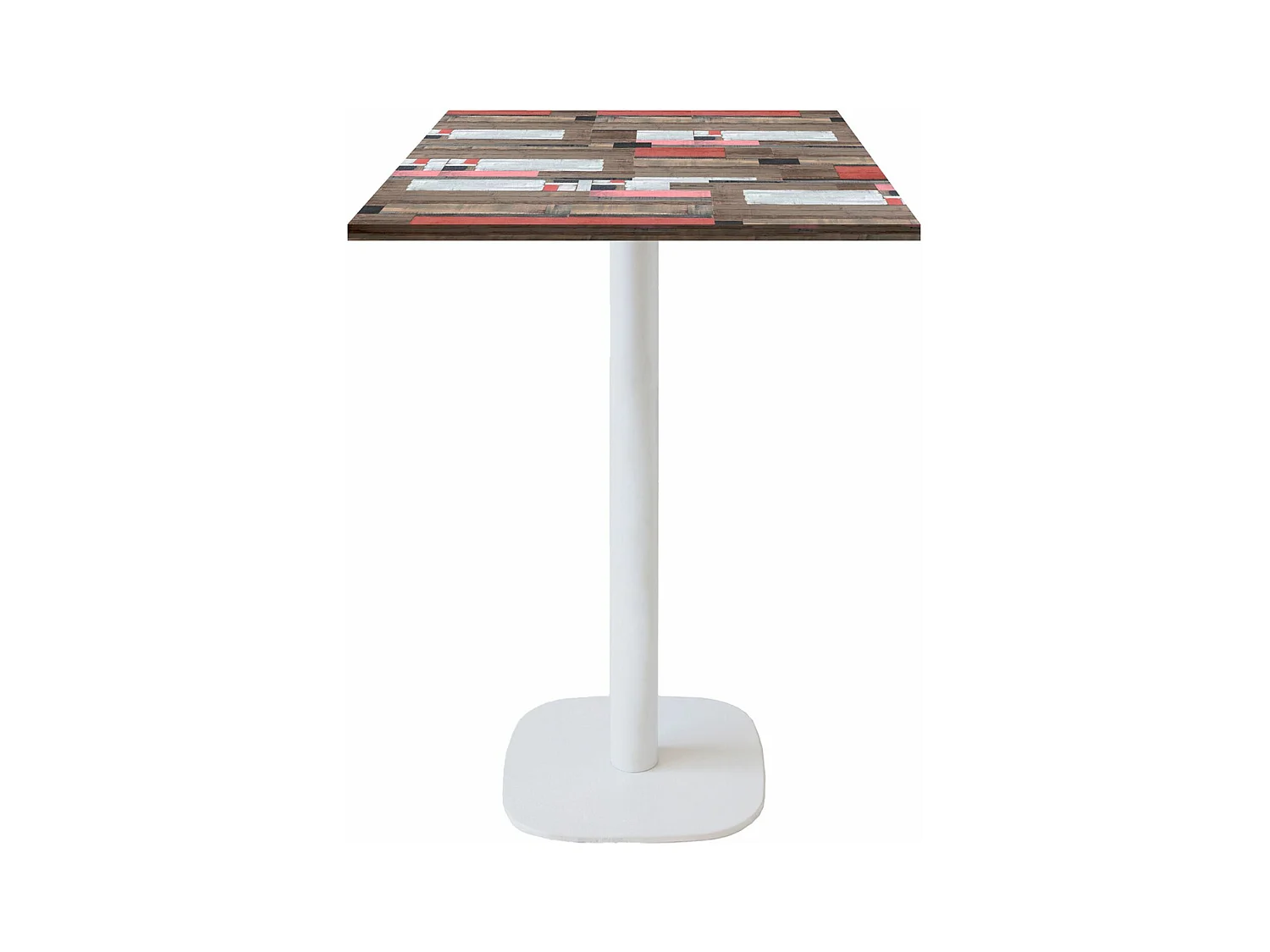 Mange-debout 60 x 60 cm - modèle Round pied blanc redden wood