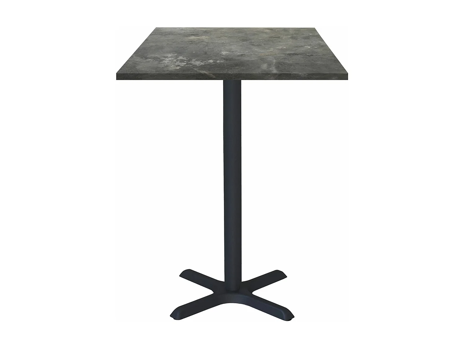 Mesa alta 60 x 60 cm - modelo Dina piedra metalizada