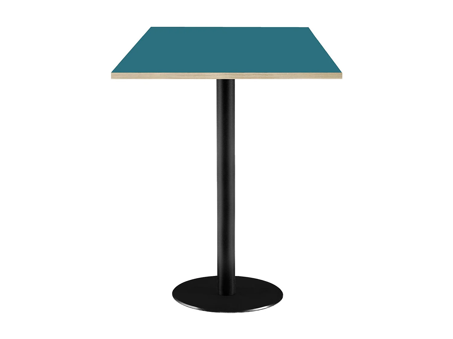 Barra alta 60 x 60 cm - modelo Roma azul con bordes de madera