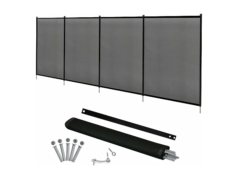 Barrière de Piscine, Barrière de Protection pour Piscine Barriere Filet en Aluminium+Acier Inoxydable+Tissu 366x122 cm Noir