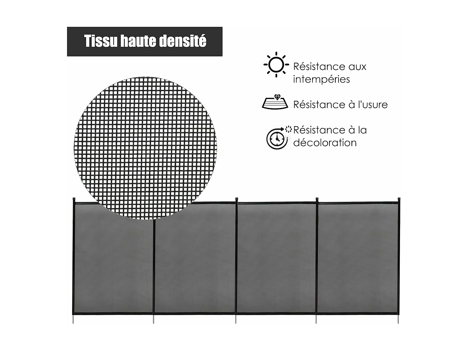 Barrière de Piscine, Barrière de Protection pour Piscine Barriere Filet en Aluminium+Acier Inoxydable+Tissu 366x122 cm Noir