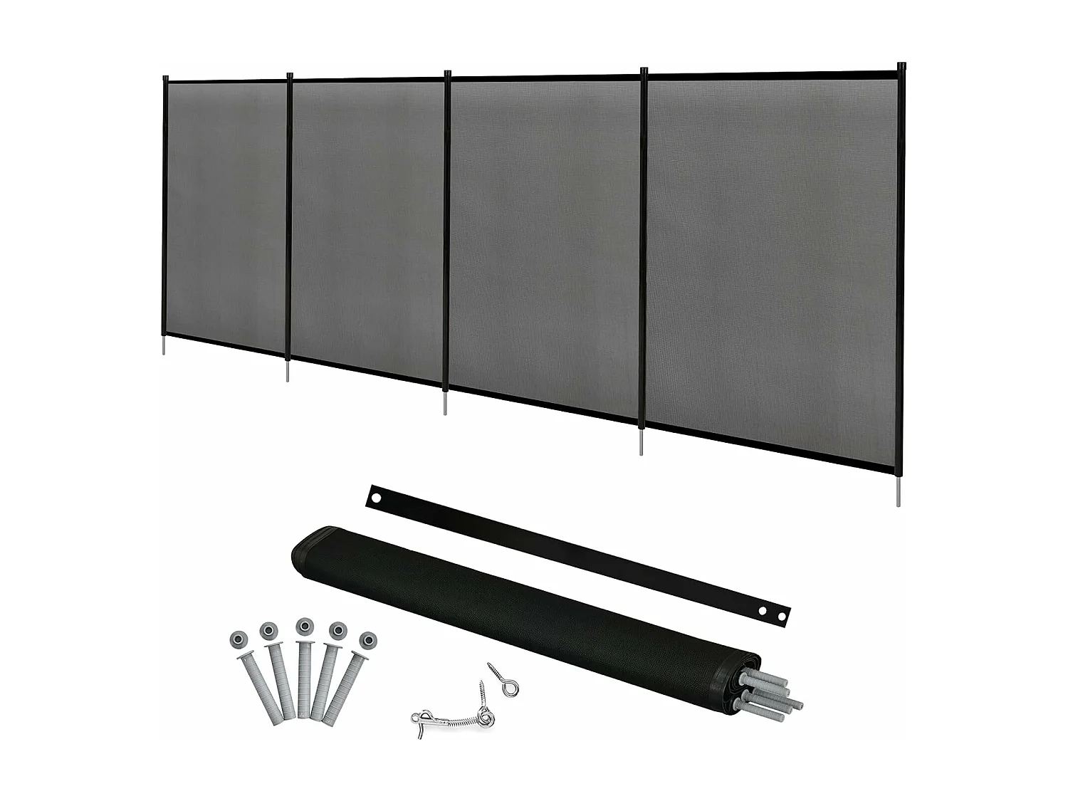 Barrière de Piscine, Barrière de Protection pour Piscine Barriere Filet en Aluminium+Acier Inoxydable+Tissu 366x122 cm Noir