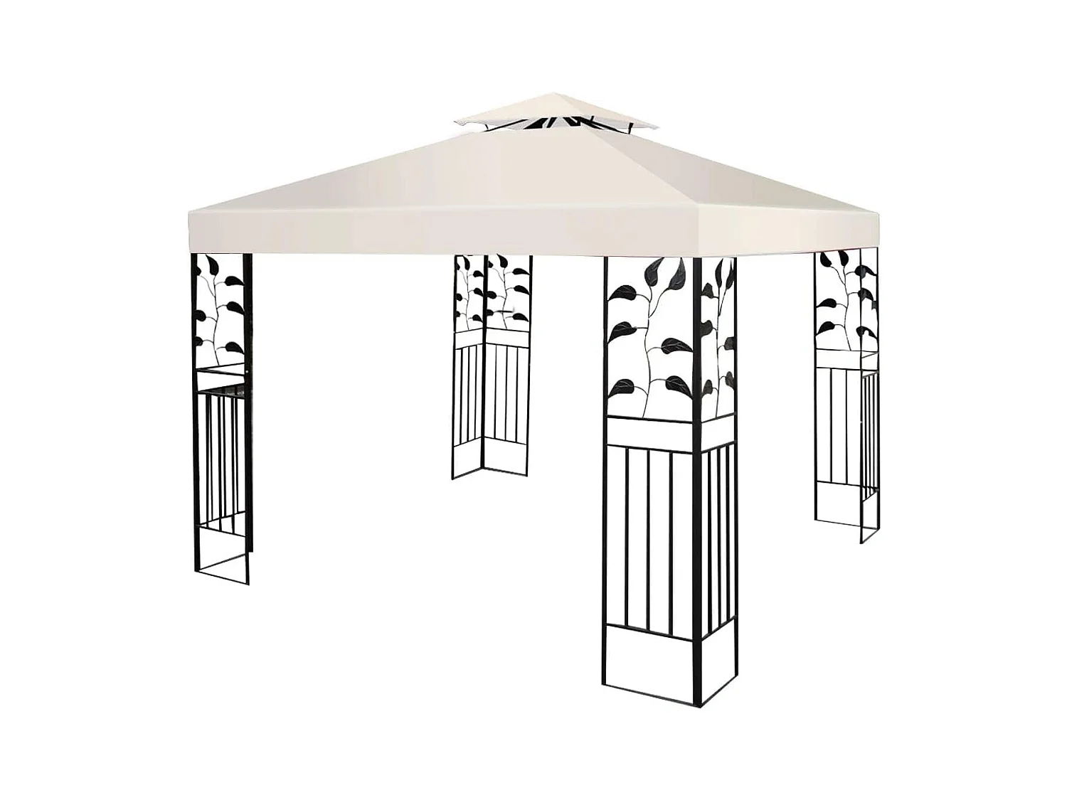 Toile de Toit de Rechange en Plastique et vinyle Impérméable de Jardin pour Pavillon Tonnelle Tente, 3 x 3 M (Beige)