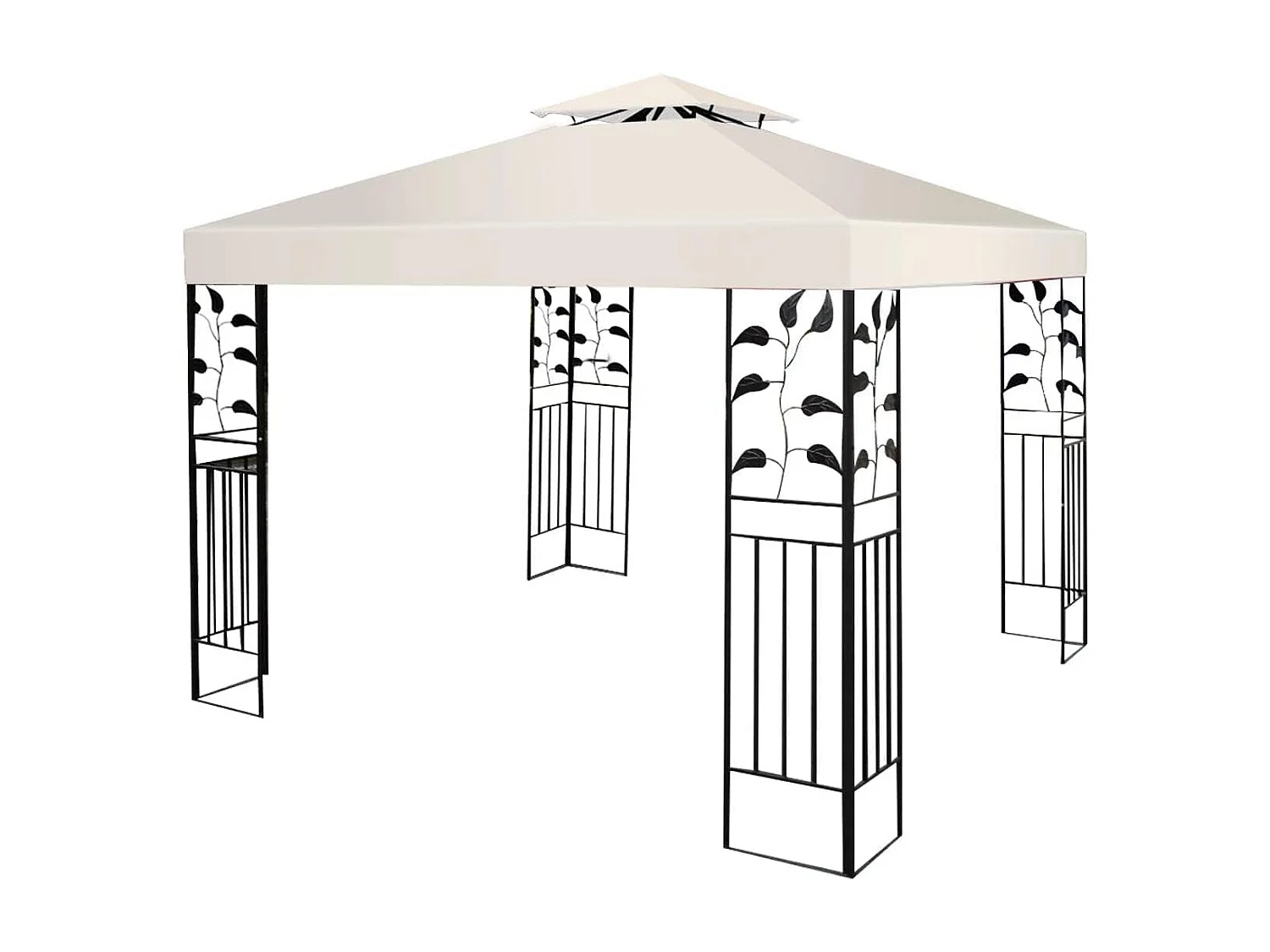 Toile de Toit de Rechange en Plastique et vinyle Impérméable de Jardin pour Pavillon Tonnelle Tente, 3 x 3 M (Beige)