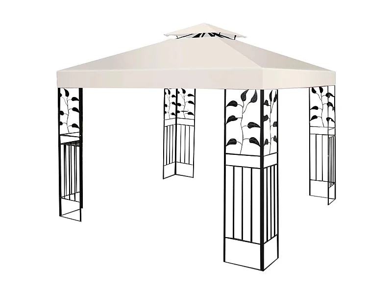 Toile de Toit de Rechange en Plastique et vinyle Impérméable de Jardin pour Pavillon Tonnelle Tente, 3 x 3 M (Beige)
