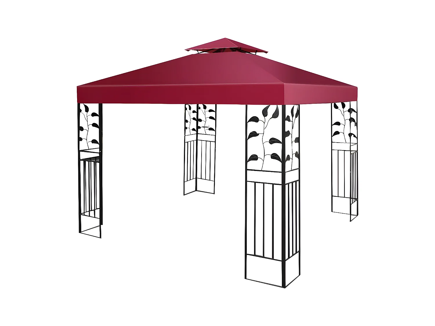Toile de Toit de Rechange en Plastique et vinyle Impérméable de Jardin pour Pavillon Tonnelle Tente, 3 x 3 M (Vin Rouge)