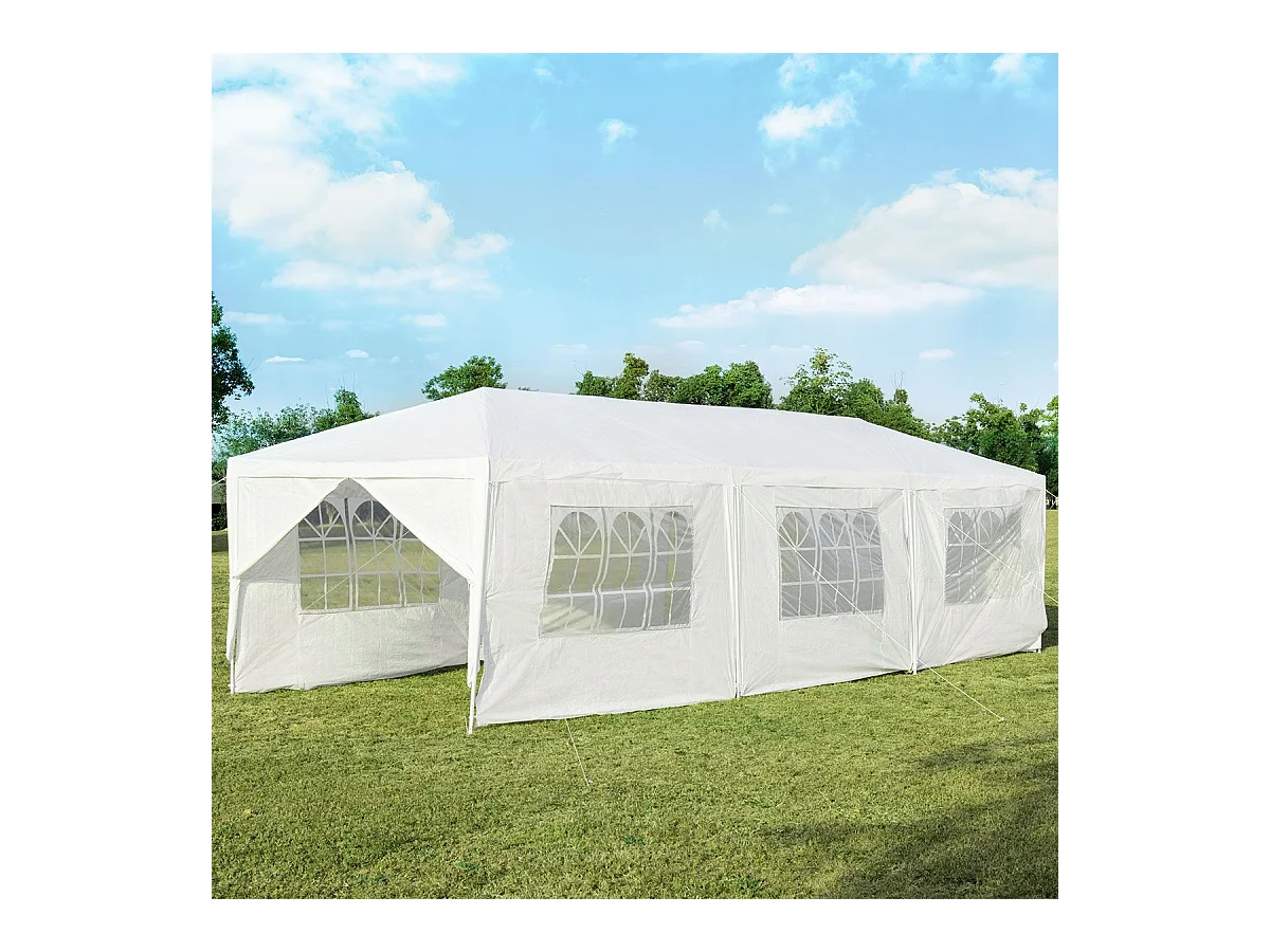 Tonnelle de Jardin Extérieur/Barnum 3x9m-27㎡ Tente de Réception Imperméable avec 8 Parois Amovibles