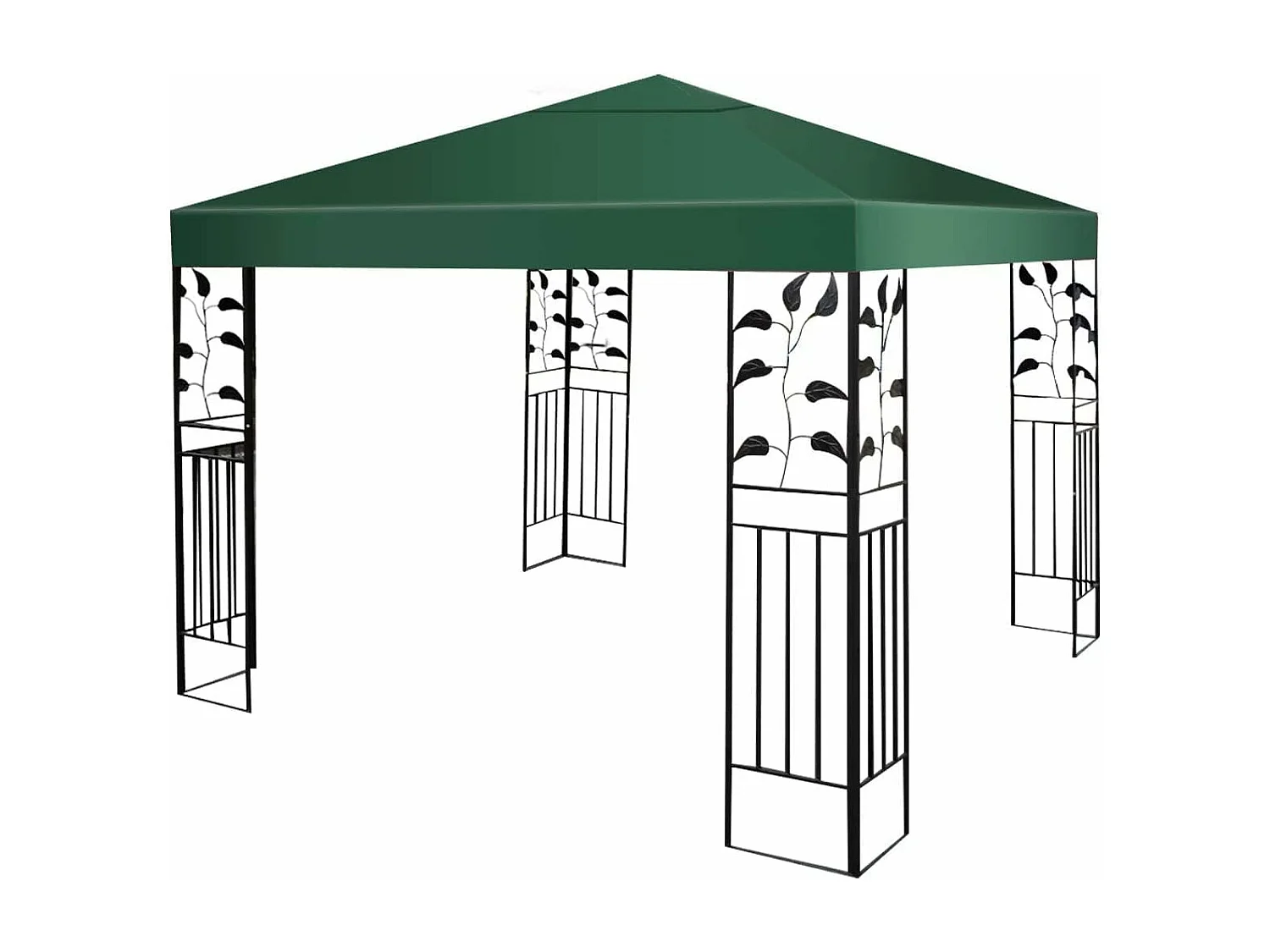 Toile de Toit de Rechange en Plastique et vinyle Impérméable de Jardin pour Pavillon Tonnelle Tente, 3 x 3 M (Vert foncé)