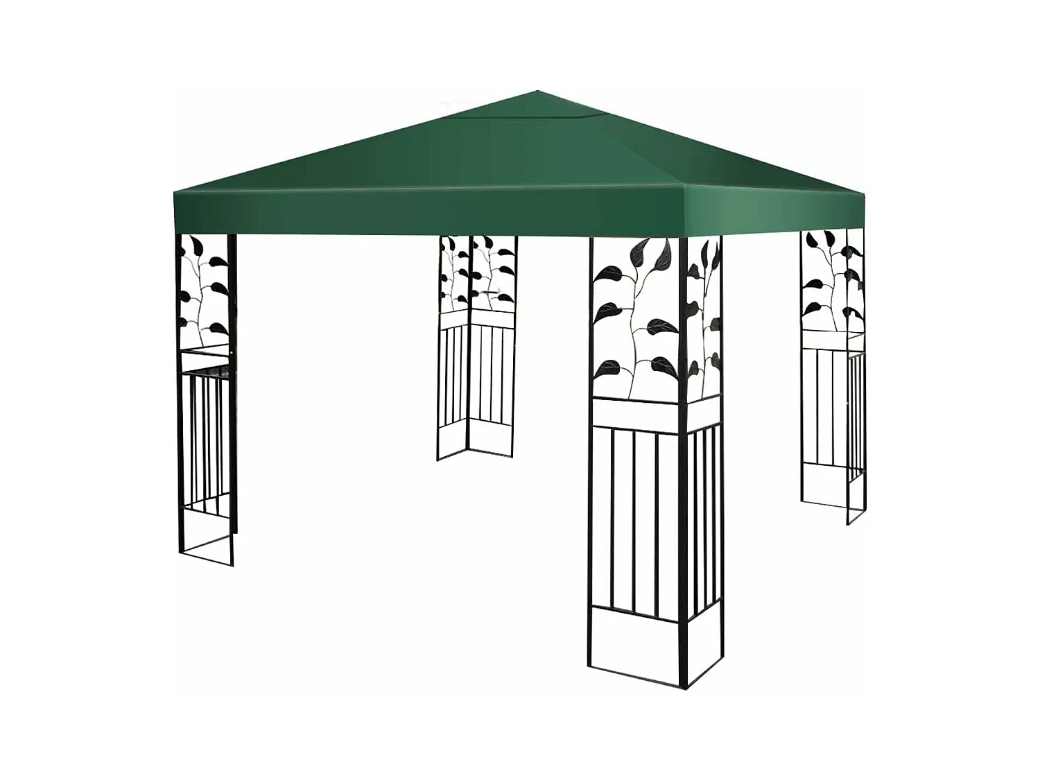 Toile de Toit de Rechange en Plastique et vinyle Impérméable de Jardin pour Pavillon Tonnelle Tente, 3 x 3 M (Vert foncé)