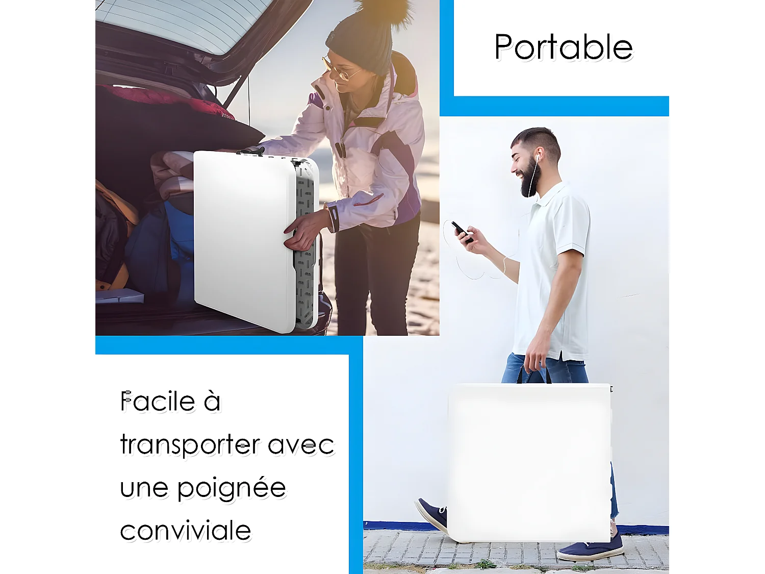 Table Pliante en Plastique, pour CamBoisg Jardin Cuisine Matériaux HDPE,122 x 61 x 72 CM，Blanc