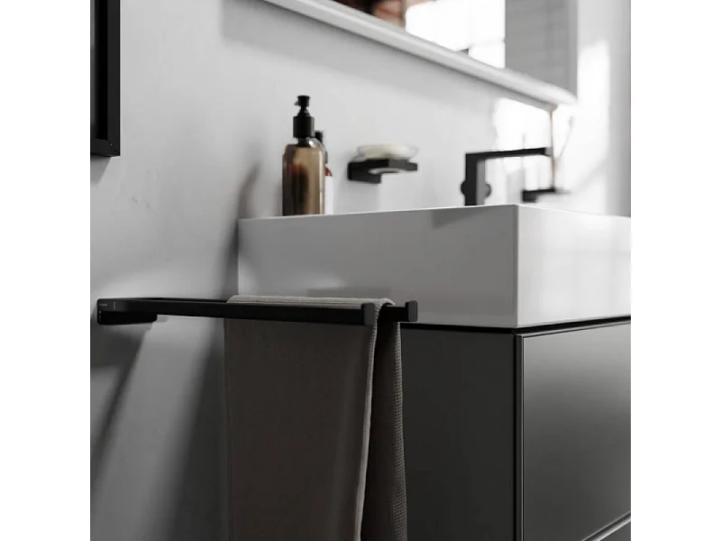 HANSGROHE Toallero de dos brazos 450 mm negro mate AddStoris