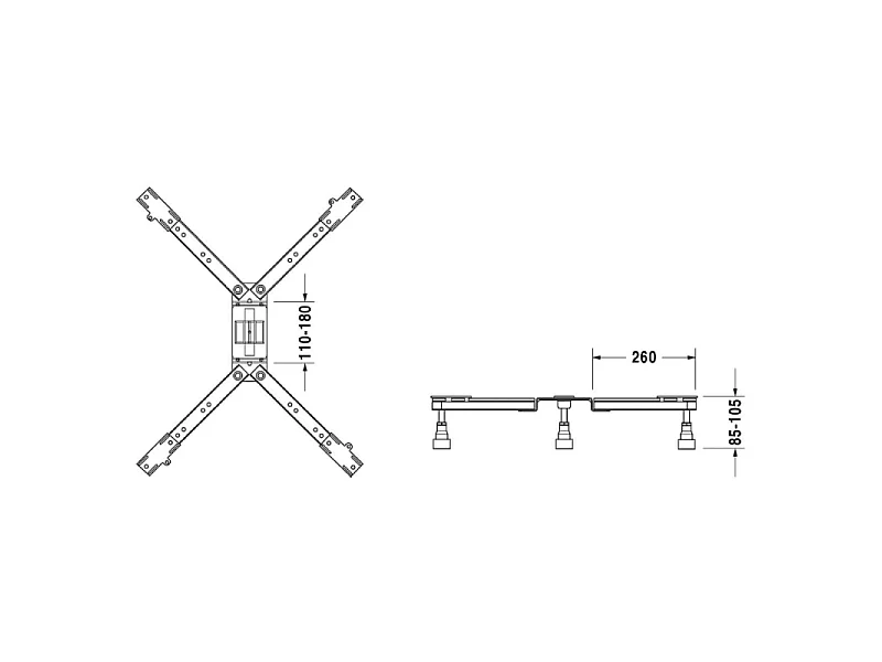 Pieds réglables pour receveur de douche DURAVIT Universal 85 - 105 mm