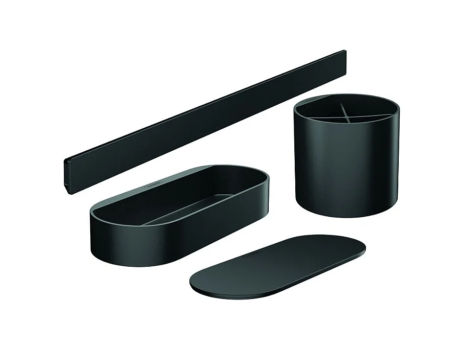 Lot de 4 accessoires pour la salle de bains Noir mat HANSGROHE WallStoris