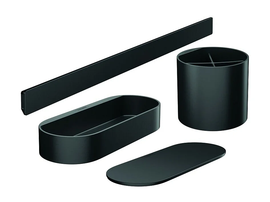 Lot de 4 accessoires pour la salle de bains Noir mat HANSGROHE WallStoris