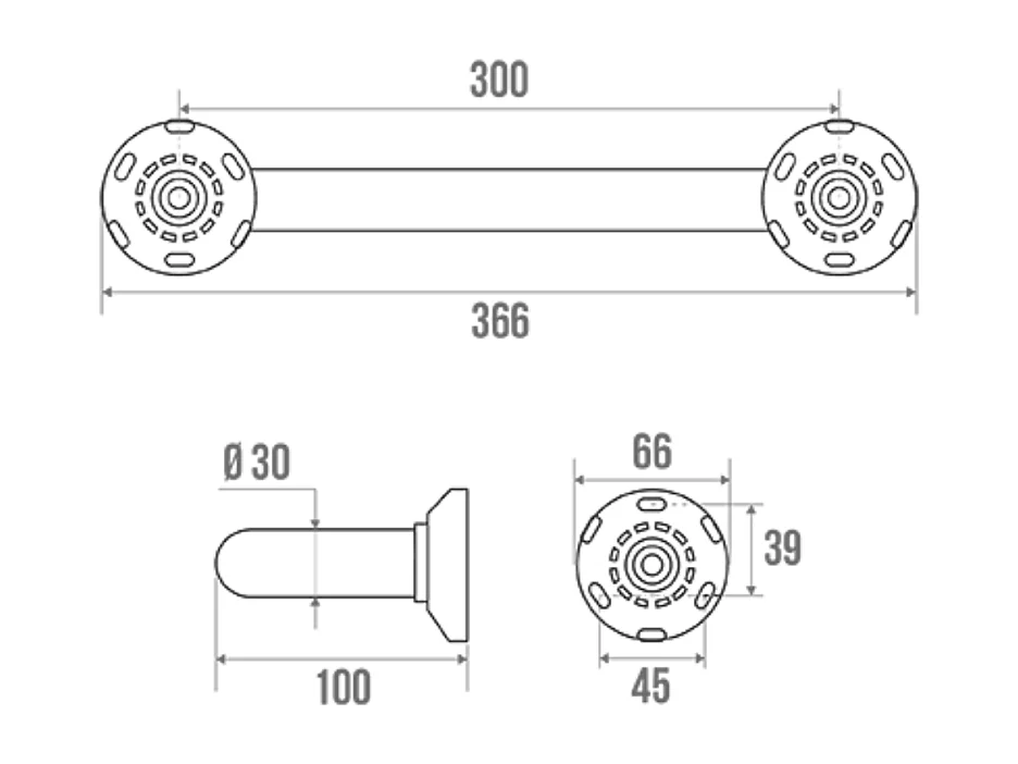 Barre de maintien droite PMR PELLET Essentiel confort 30 cm inox brossé