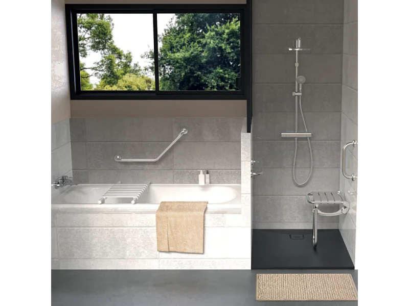 Barre de maintien droite PMR PELLET Essentiel confort 30 cm inox brossé