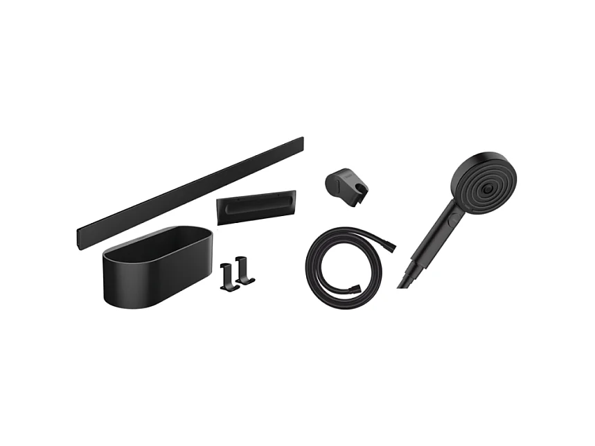 HANSGROHE Ensemble d'accessoires de douche sans thermostatique noir mat WallStoris