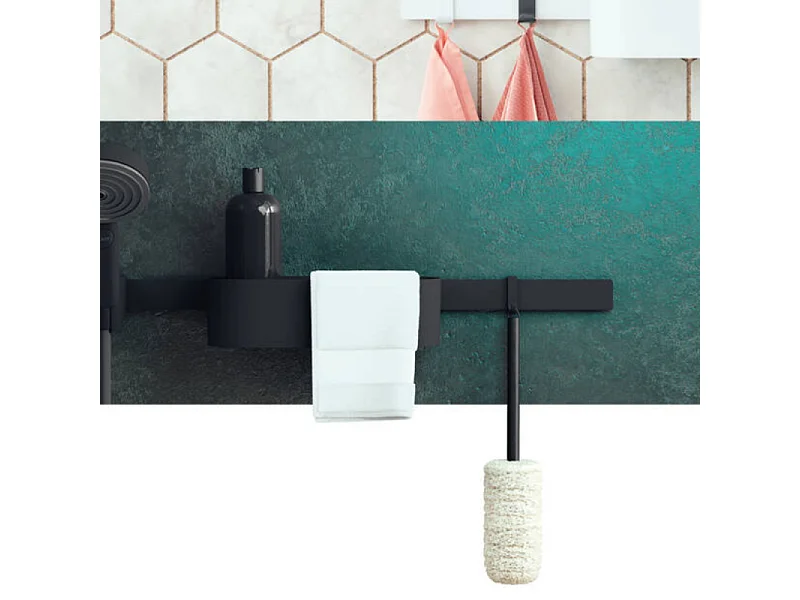 HANSGROHE Ensemble d'accessoires de douche sans thermostatique noir mat WallStoris