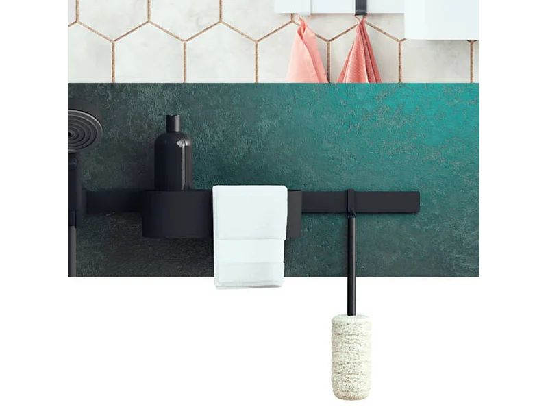 HANSGROHE Ensemble d'accessoires de douche sans thermostatique noir mat WallStoris