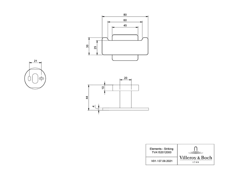 Crochet double VILLEROY ET BOCH Elements - Striking Chrome
