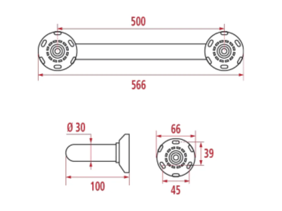 Barre de maintien droite PMR PELLET Essentiel confort 50 cm inox brossé