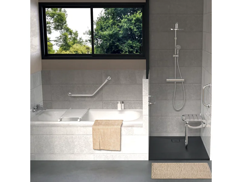 Barre de maintien droite PMR PELLET Essentiel confort 50 cm inox brossé