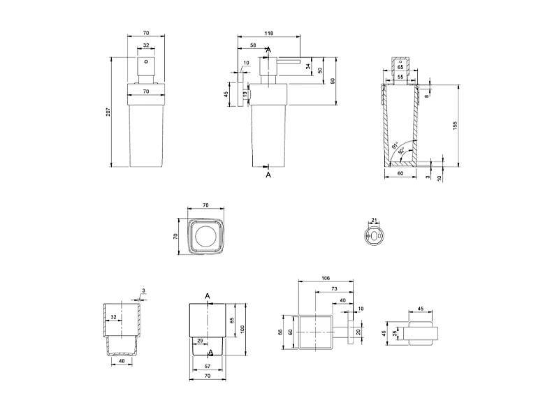 Porte-verre + Distributeur de savon VILLEROY & BOCH Elements Striking Chrome