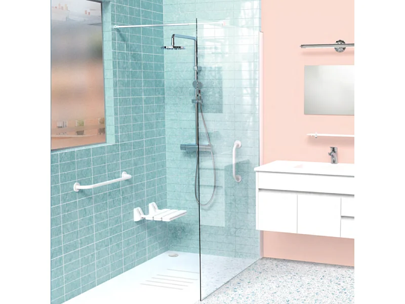 Barre de maintien droite PMR PELLET Essentiel confort 30 cm aluminium époxy blanc