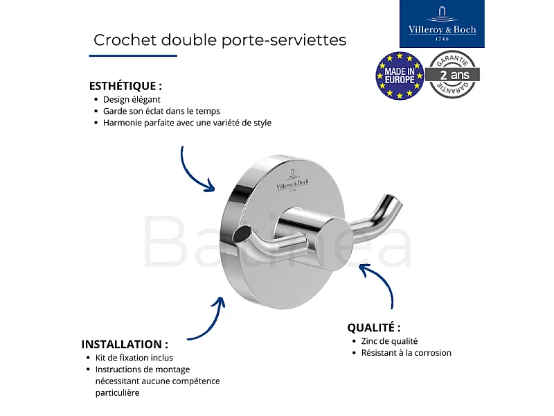 Crochet double pour serviettes VILLEROY ET BOCH Elements - Tender