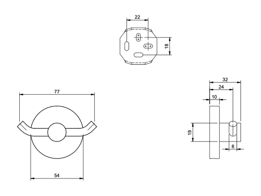 VILLEROY ET BOCH Gancho doble para toallas Elements - Tender