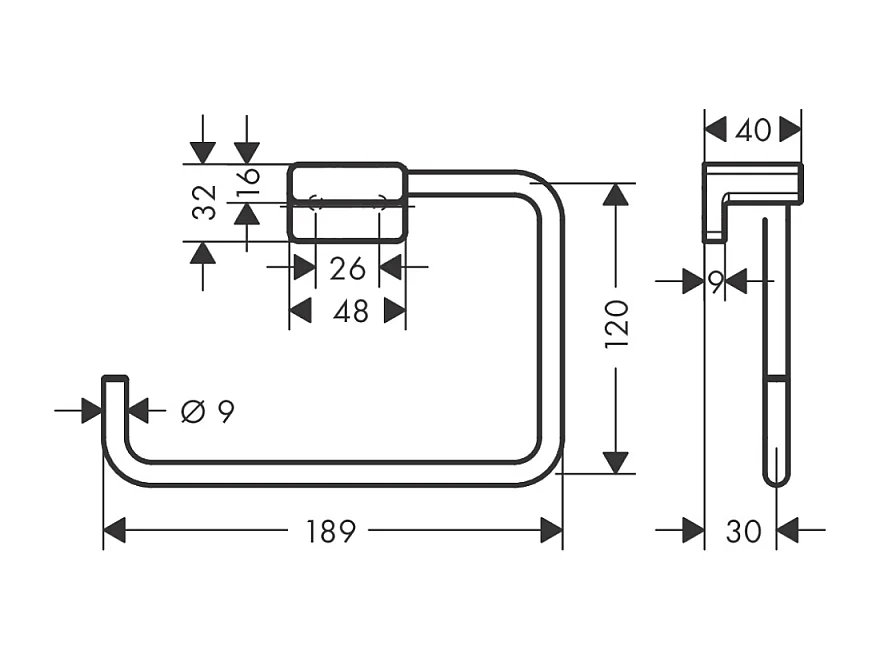 Anneau porte-serviette HANSGROHE AddStoris chromé