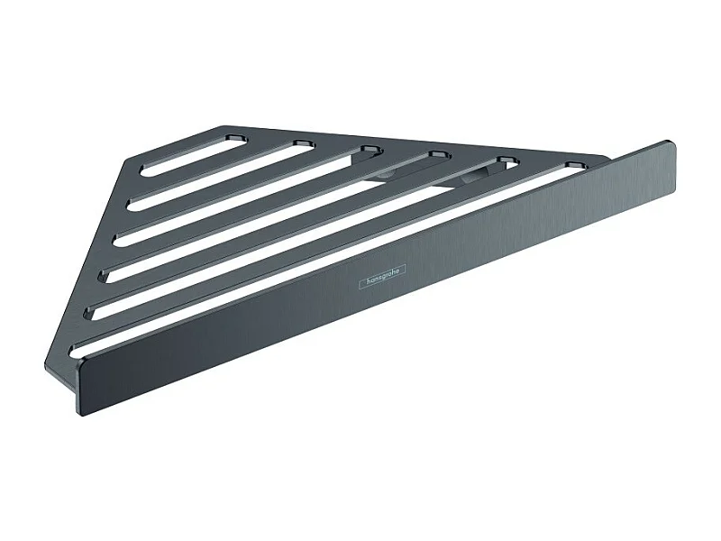 HANSGROHE Tablette d'angle noir chromé brossé AddStoris