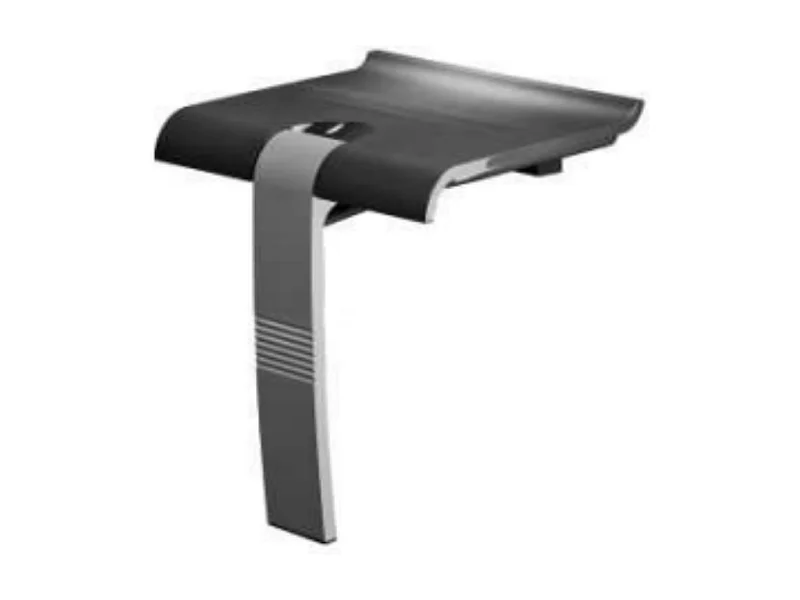 Siège de douche PMR PELLET Design escamotable gris anthracite piètement aluminium époxy gris