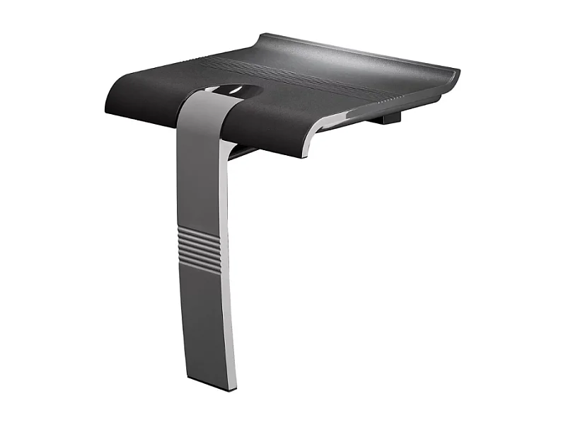 Siège de douche PMR PELLET Design escamotable gris anthracite piètement aluminium époxy gris
