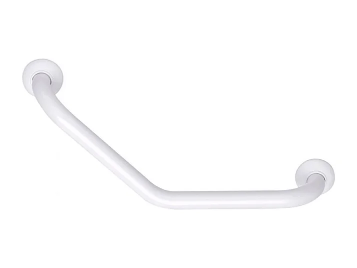 Barre de maintien coudée PMR PELLET Essentiel confort aluminium époxy blanc