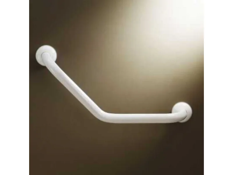 Barre de maintien coudée PMR PELLET Essentiel confort aluminium époxy blanc