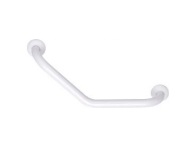 Barre de maintien coudée PMR PELLET Essentiel confort aluminium époxy blanc
