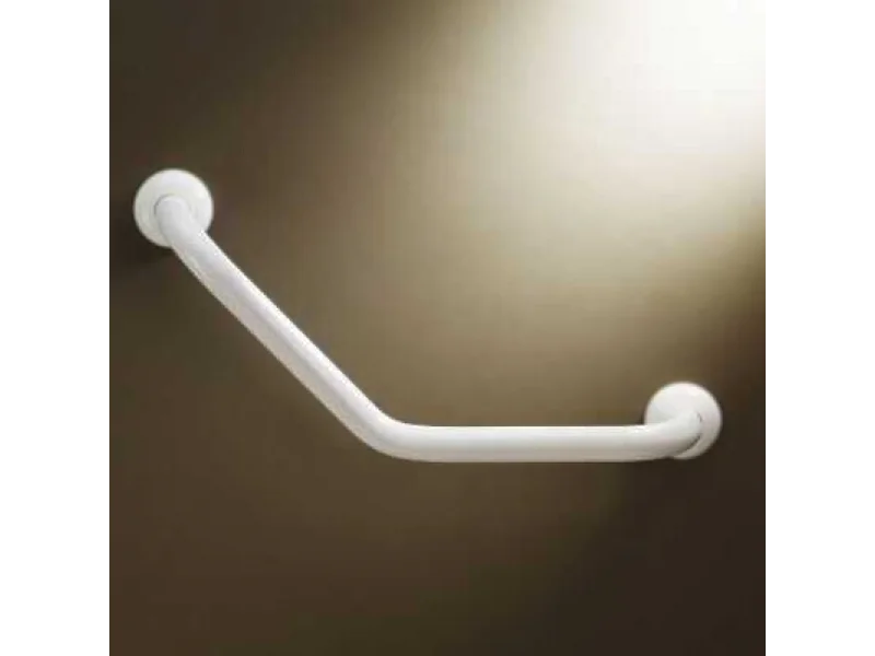 Barre de maintien coudée PMR PELLET Essentiel confort aluminium époxy blanc