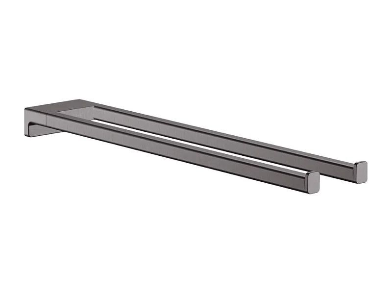 Porte-serviettes HANSGROHE AddStoris double branche 45 cm noir chromé brossé