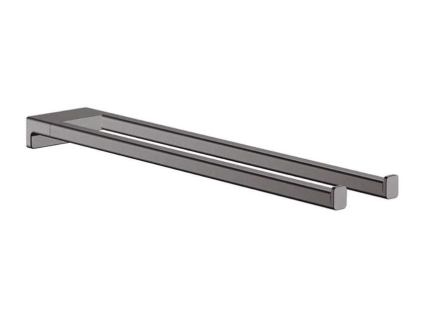 Porte-serviettes HANSGROHE AddStoris double branche 45 cm noir chromé brossé