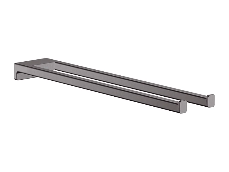 Porte-serviettes HANSGROHE AddStoris double branche 45 cm noir chromé brossé