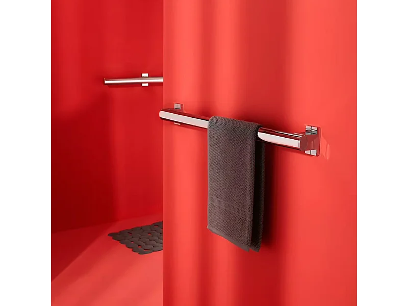 Barre de maintien droite PMR PELLET Design 40 cm aluminium anodisé brillant caches résine chromée