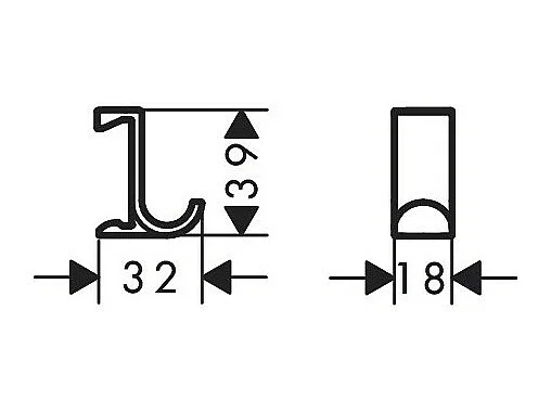 HANSGROHE Crochets HANSGROHE largeur 18 mm noir mat