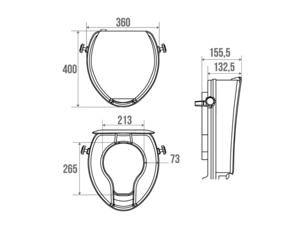 Réhausse WC PMR PELLET plastique blanc avec abattant 10 cm