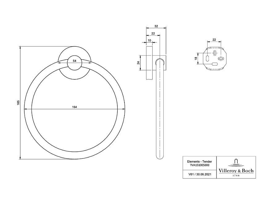 Anneau porte-serviettes VILLEROY ET BOCH Elements - Tender