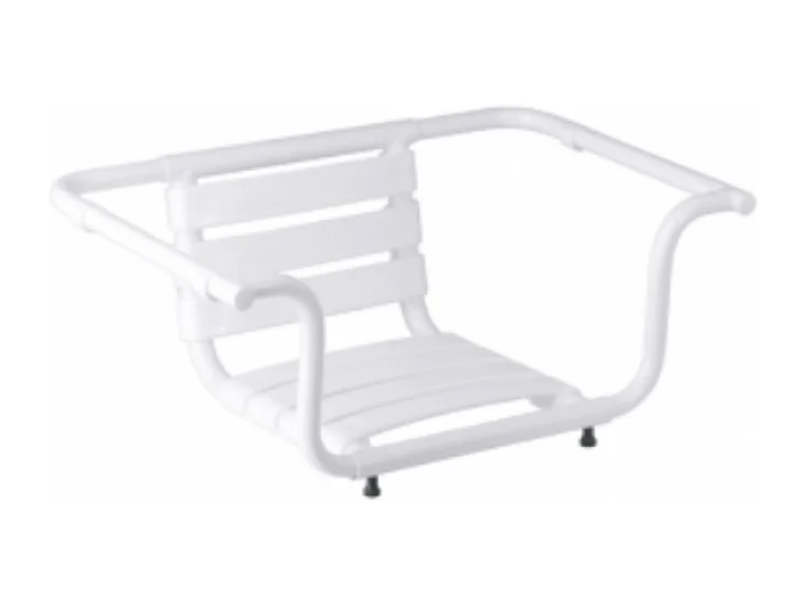 Siège de baignoire PMR PELLET aluminium époxy blanc avec dossier