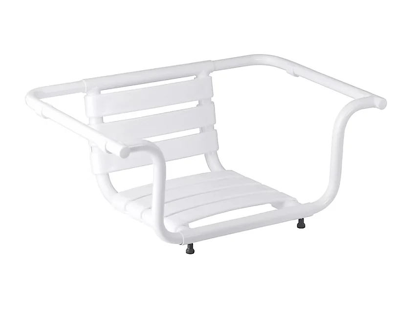 Siège de baignoire PMR PELLET aluminium époxy blanc avec dossier