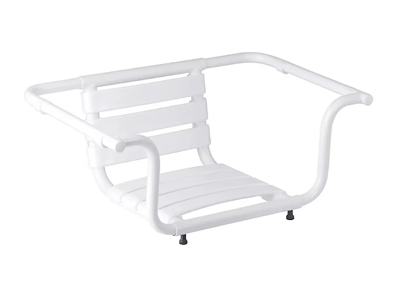 Siège de baignoire PMR PELLET aluminium époxy blanc avec dossier